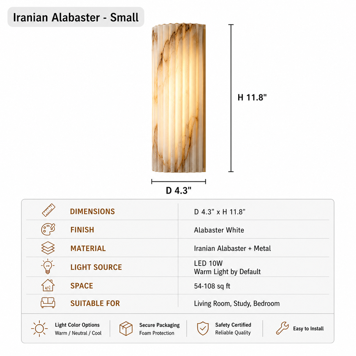 Modern Fluted Alabaster Wall Sconce - product image 20