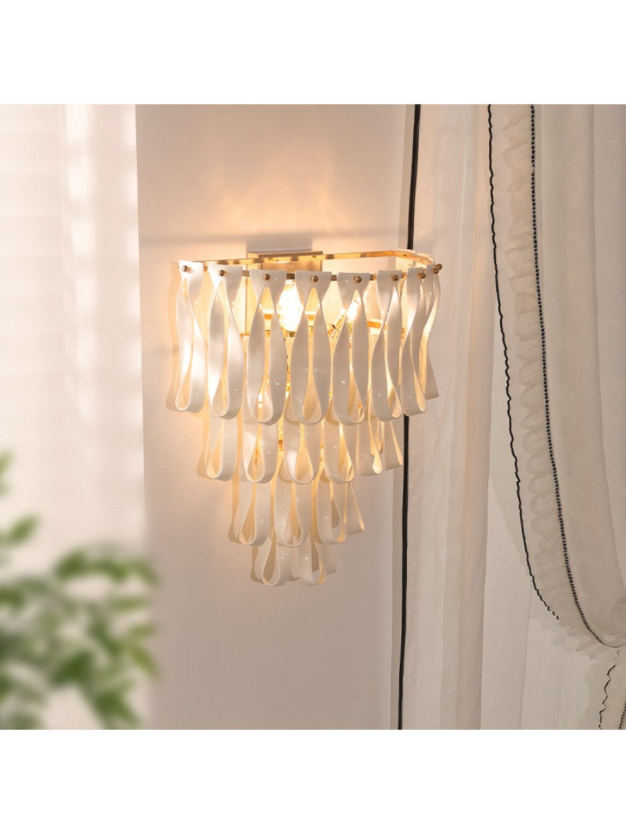 Ondavelle Ivory Ceramic Ribbon Wall Sconce