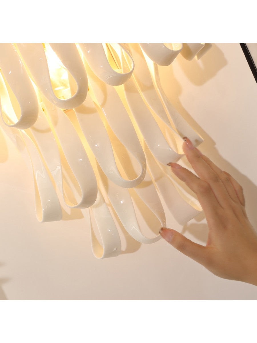 Ondavelle Ivory Ceramic Ribbon Wall Sconce