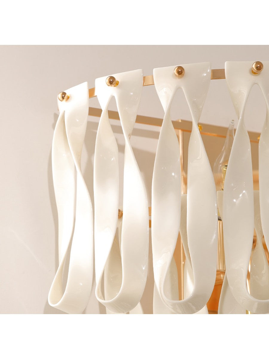 Ondavelle Ivory Ceramic Ribbon Wall Sconce