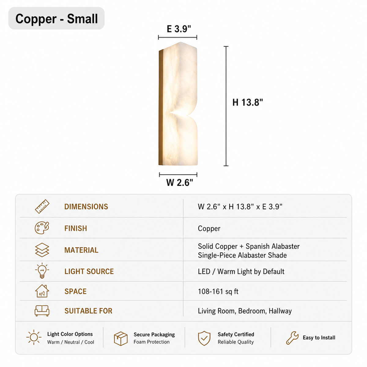 Modern Alabaster Linear Wall Sconce in Natural Brass - product image 17