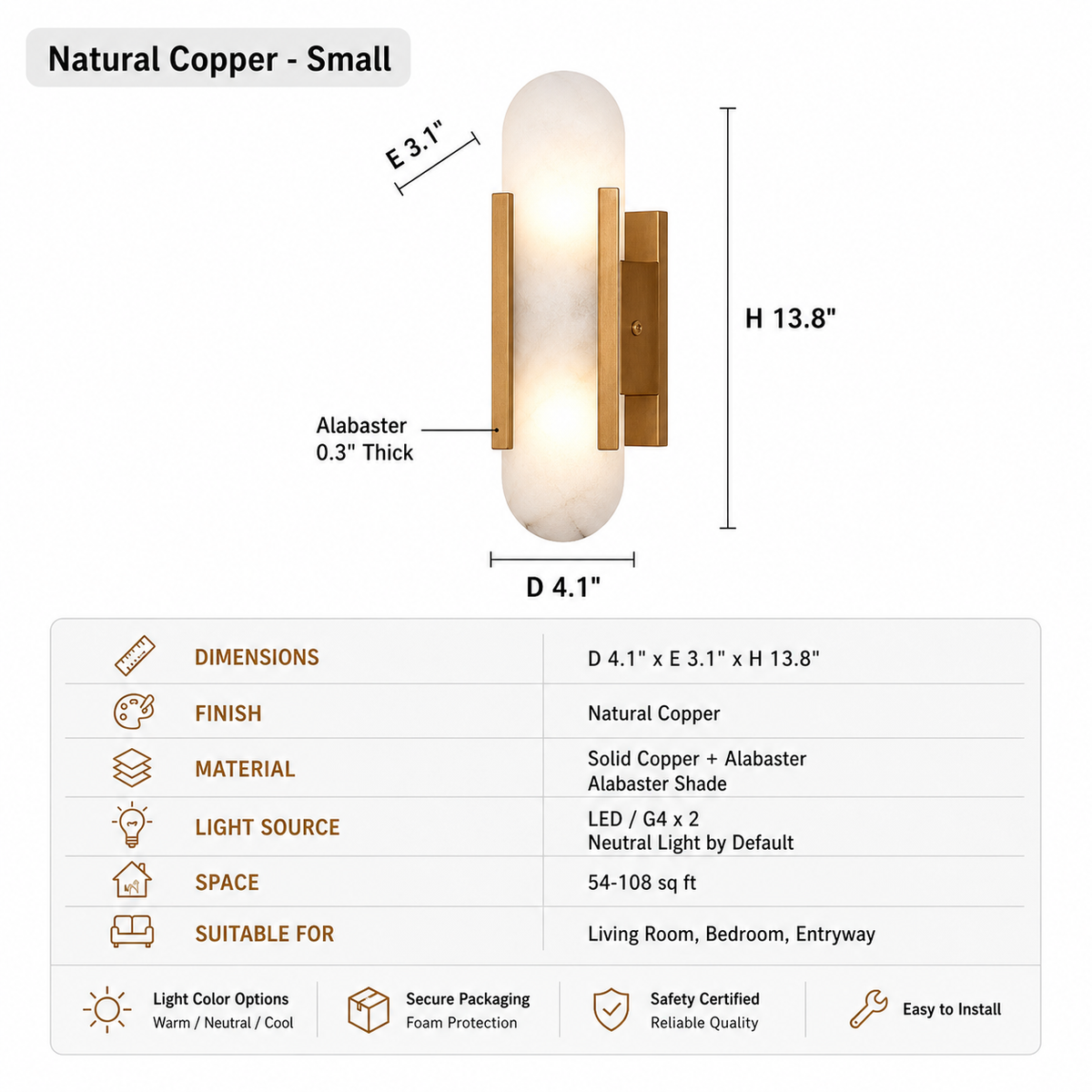 Modern Alabaster Capsule Wall Sconce - product image 16