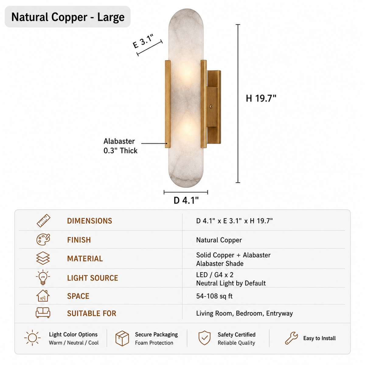 Modern Alabaster Capsule Wall Sconce - product image 17