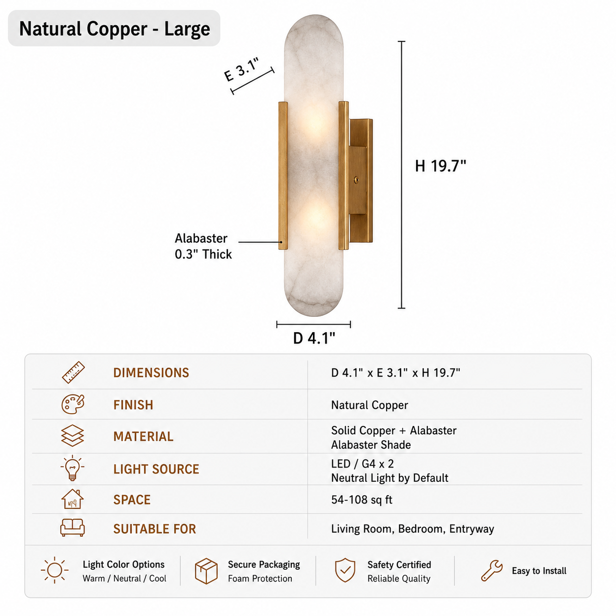 Modern Alabaster Capsule Wall Sconce - product image 17