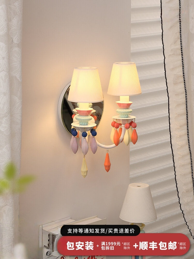 Pastel Ceramic Two-Light Wall Sconce real product view 1