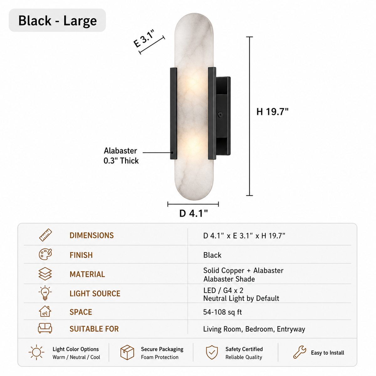 Modern Alabaster Capsule Wall Sconce - product image 19