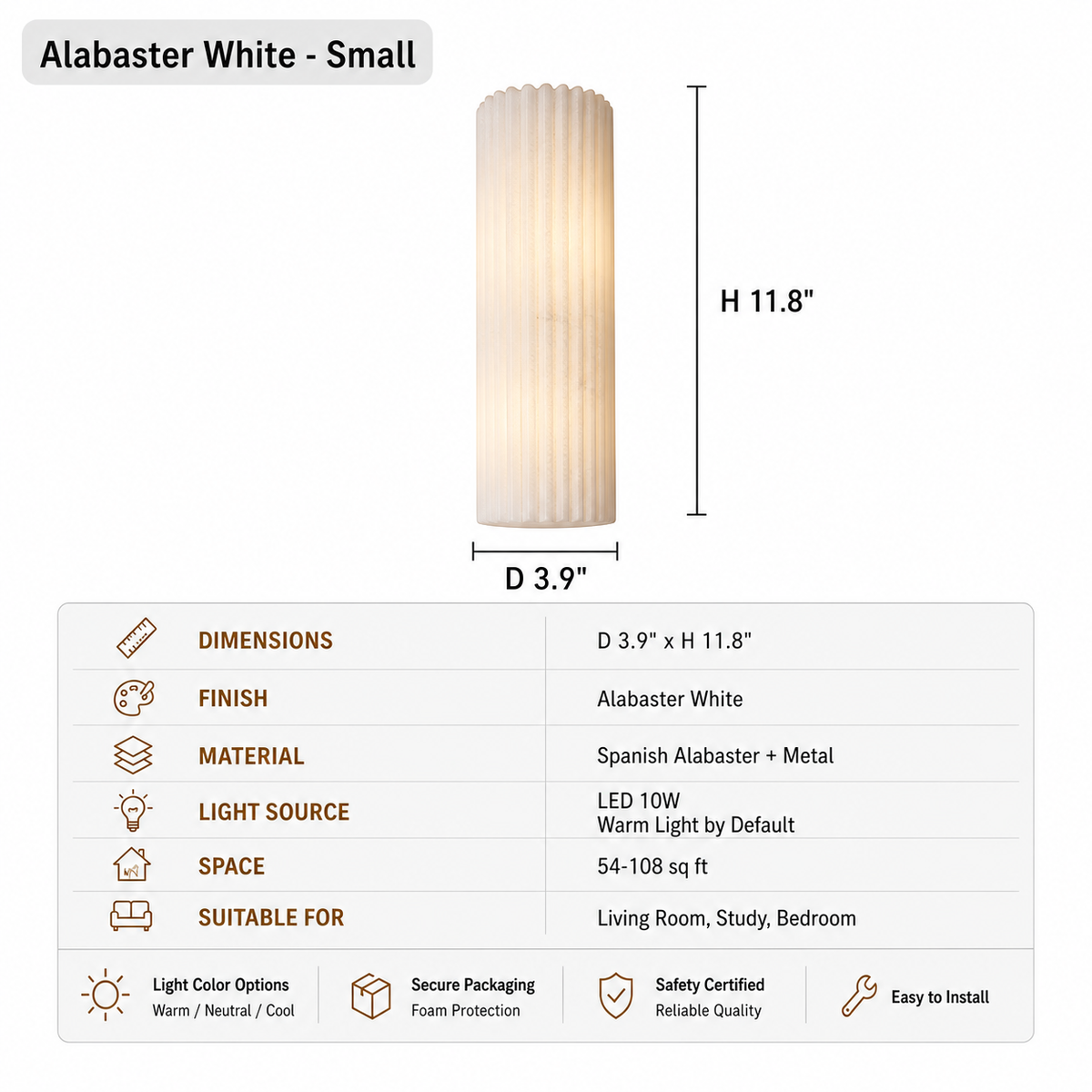 Modern Fluted Alabaster Wall Sconce - product image 18