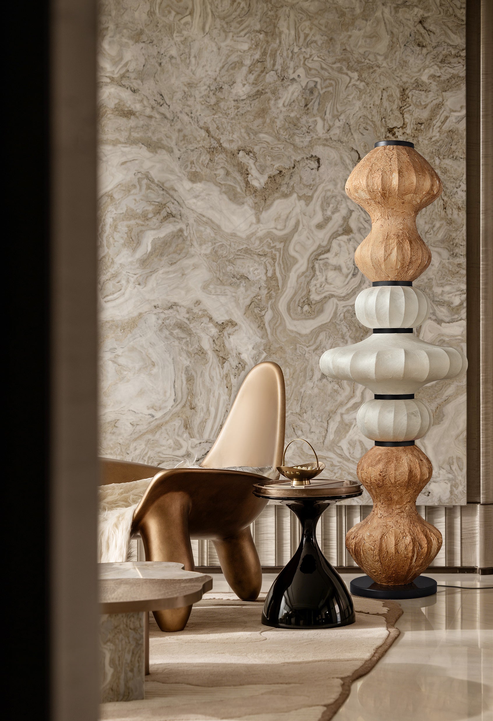 Sculptural Silk Floor Lamp - 04 场景 (1)