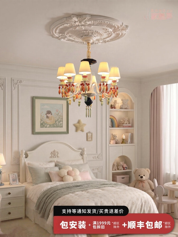 Pastel Ceramic Single-Tier Chandelier real product view 1