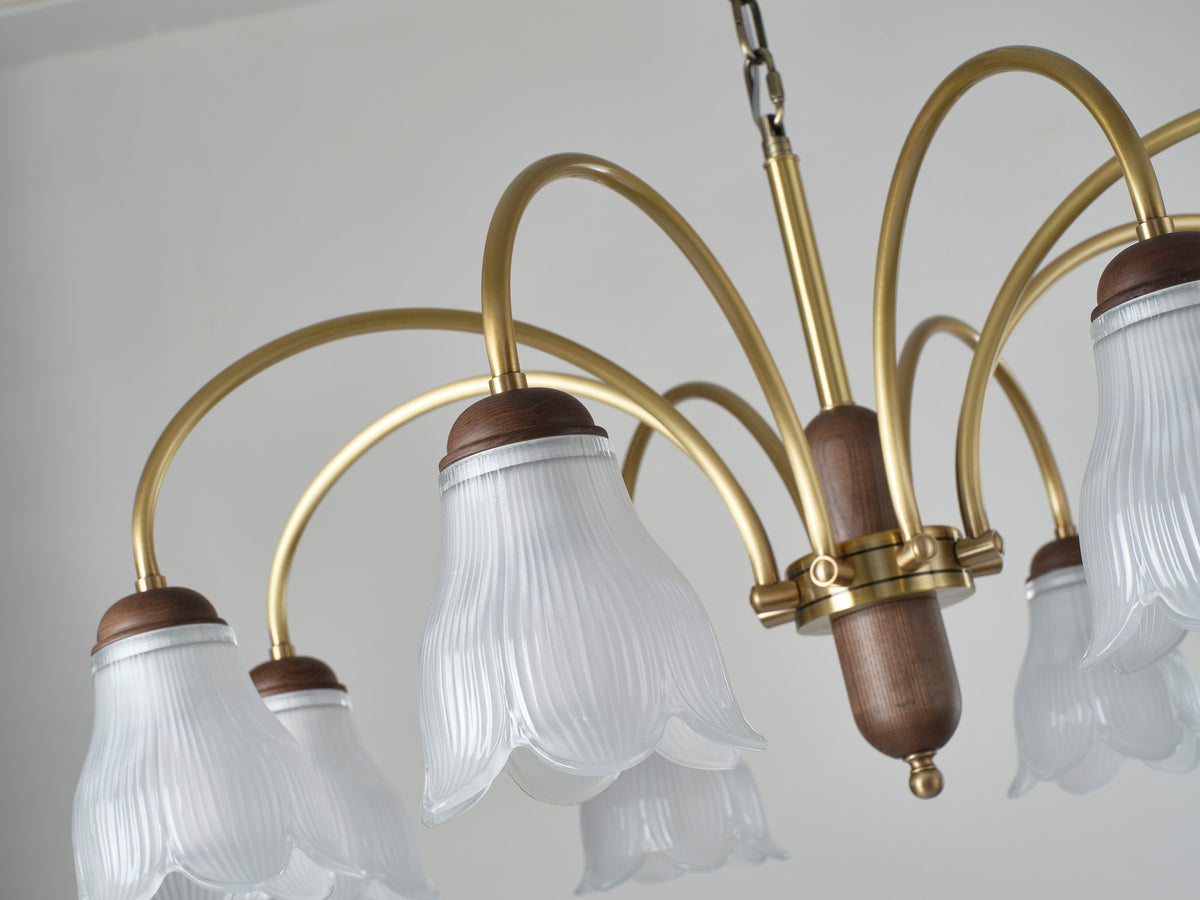 Cloveraine Fluted Petal Glass Chandelier supplier real product detail photograph 1