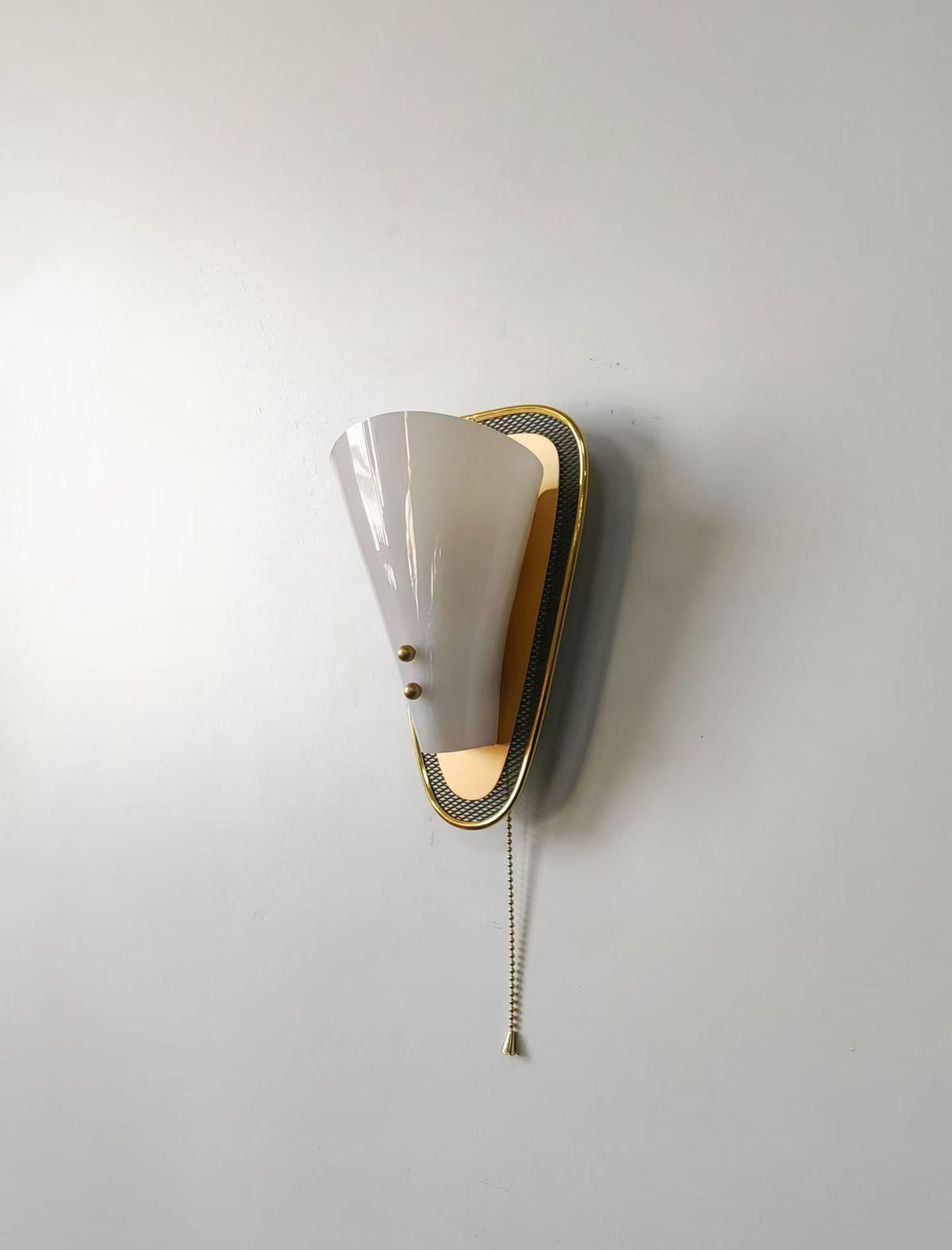 Sculptural White Petal Pull-Chain Wall Sconce source overall view 1
