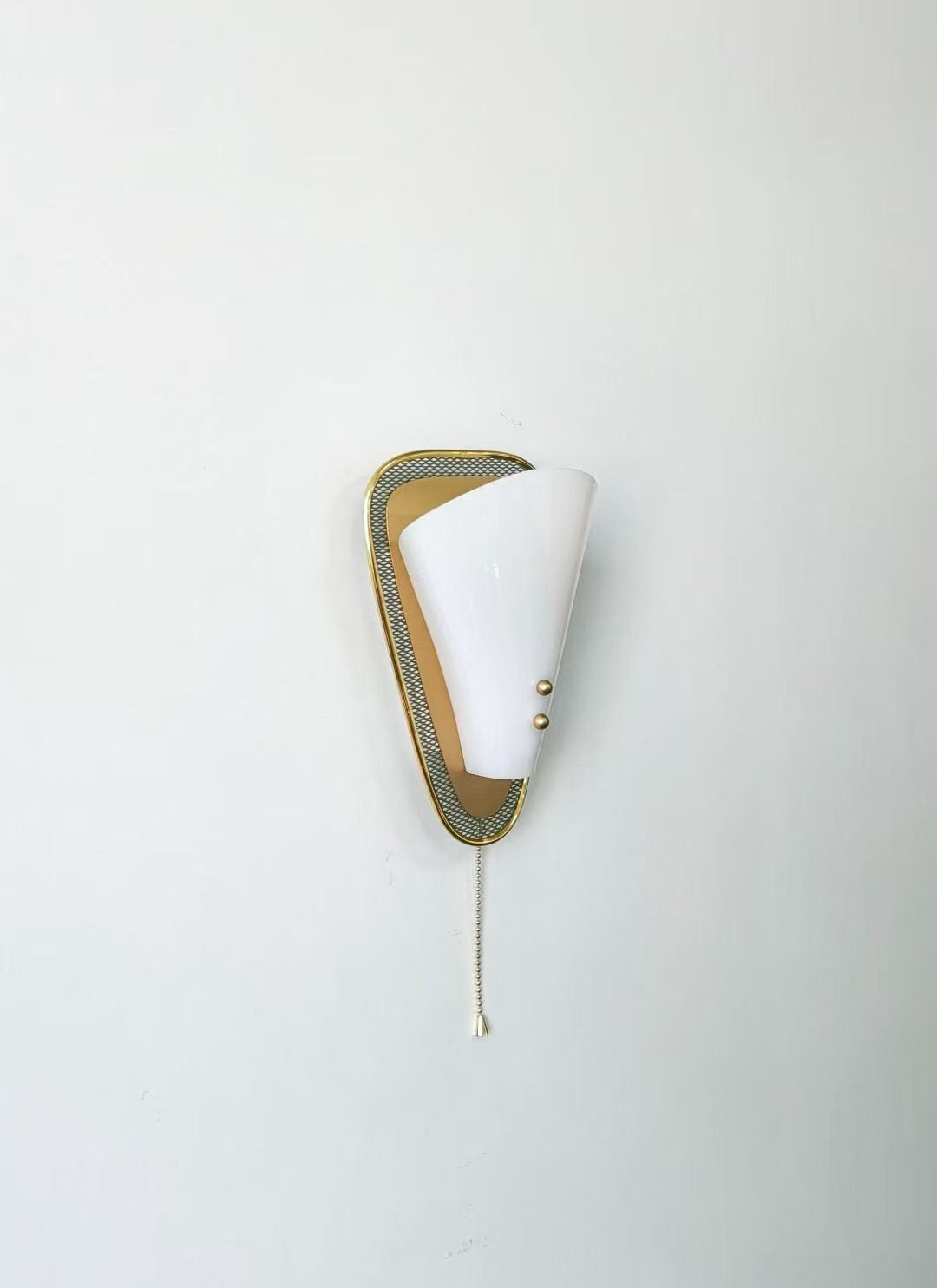 Sculptural White Petal Pull-Chain Wall Sconce source overall view 3