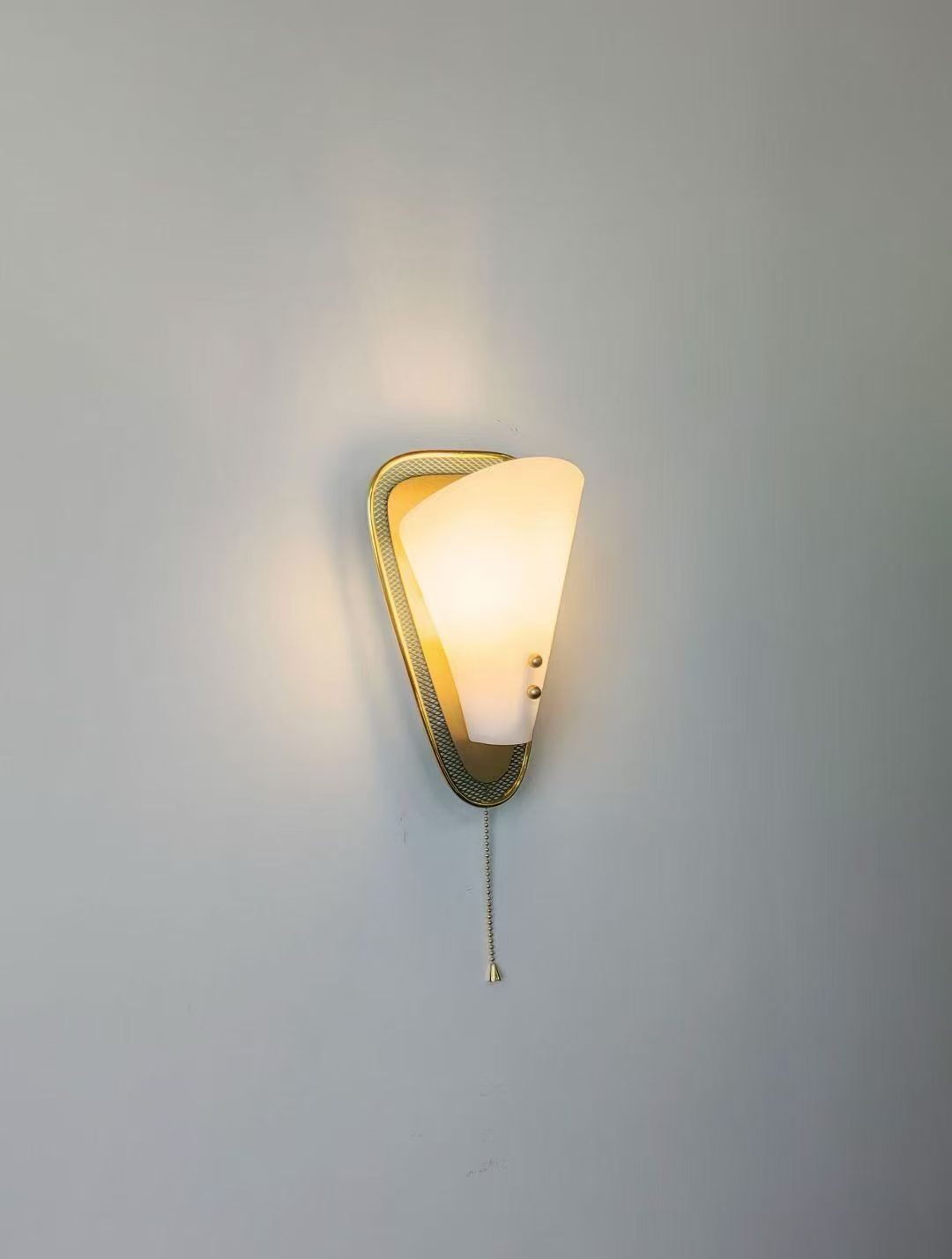 Sculptural White Petal Pull-Chain Wall Sconce source overall view 4