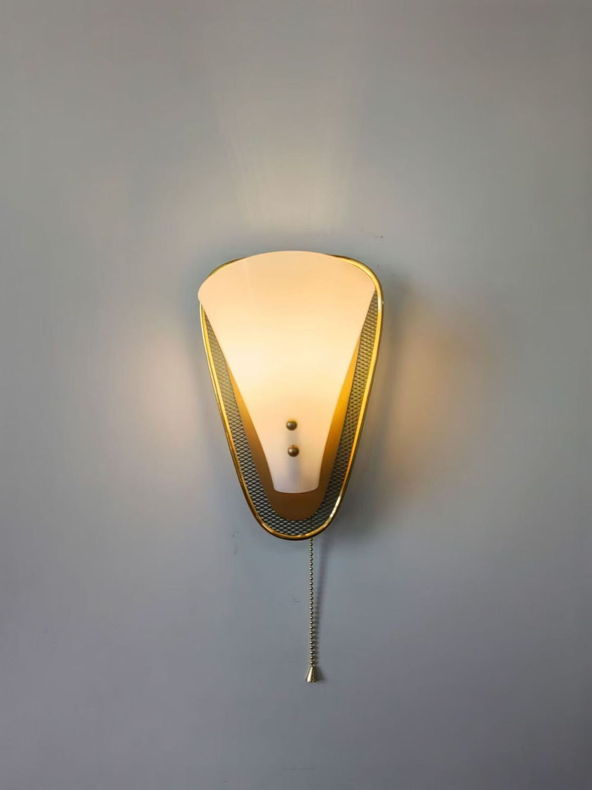 Sculptural White Petal Pull-Chain Wall Sconce source overall view 5