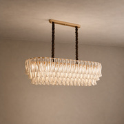 Ivory Ceramic Ribbon Linear Dining Chandelier - 01 atlas clean hero