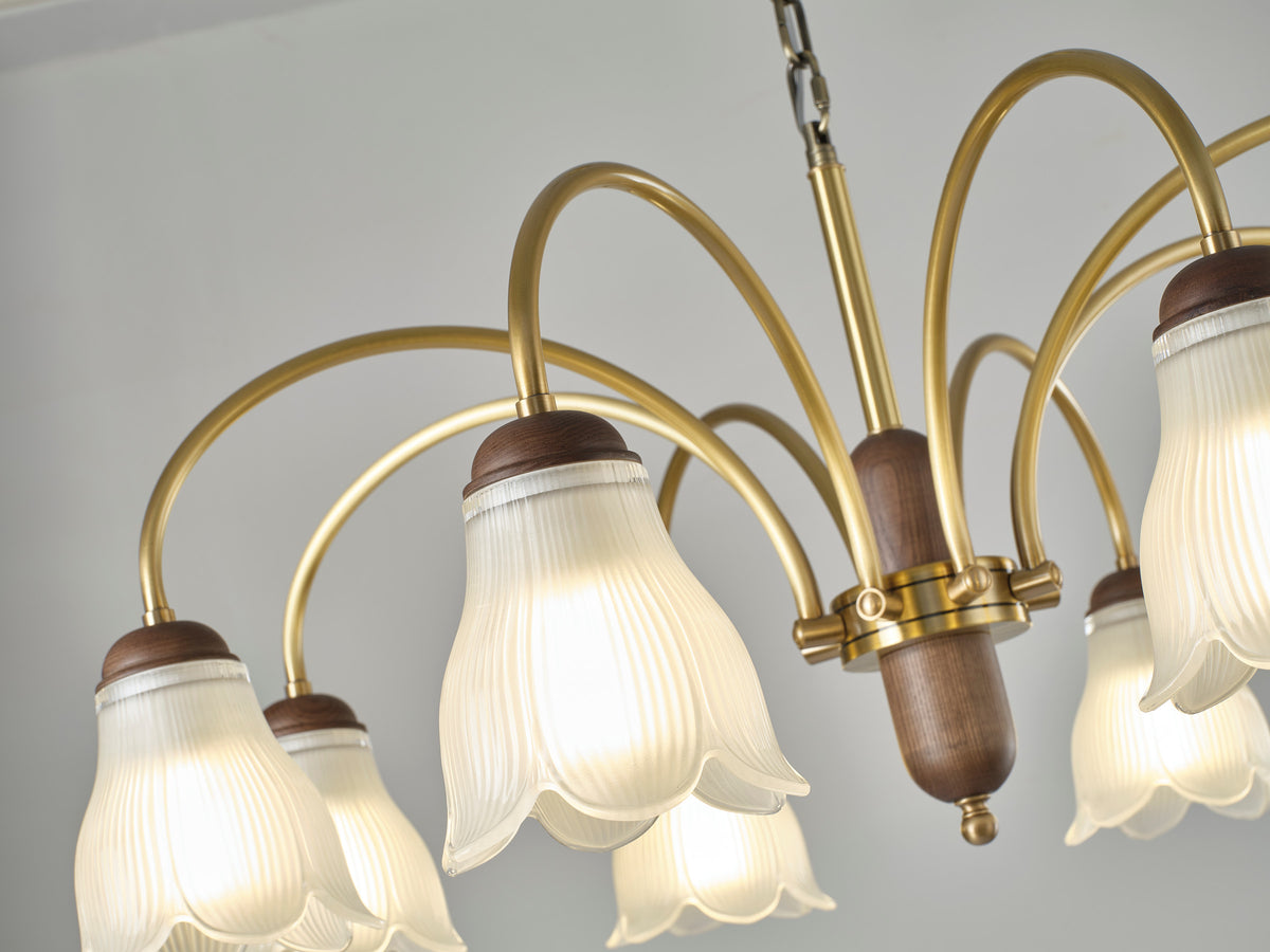 Cloveraine Fluted Petal Glass Chandelier supplier real product detail photograph 2