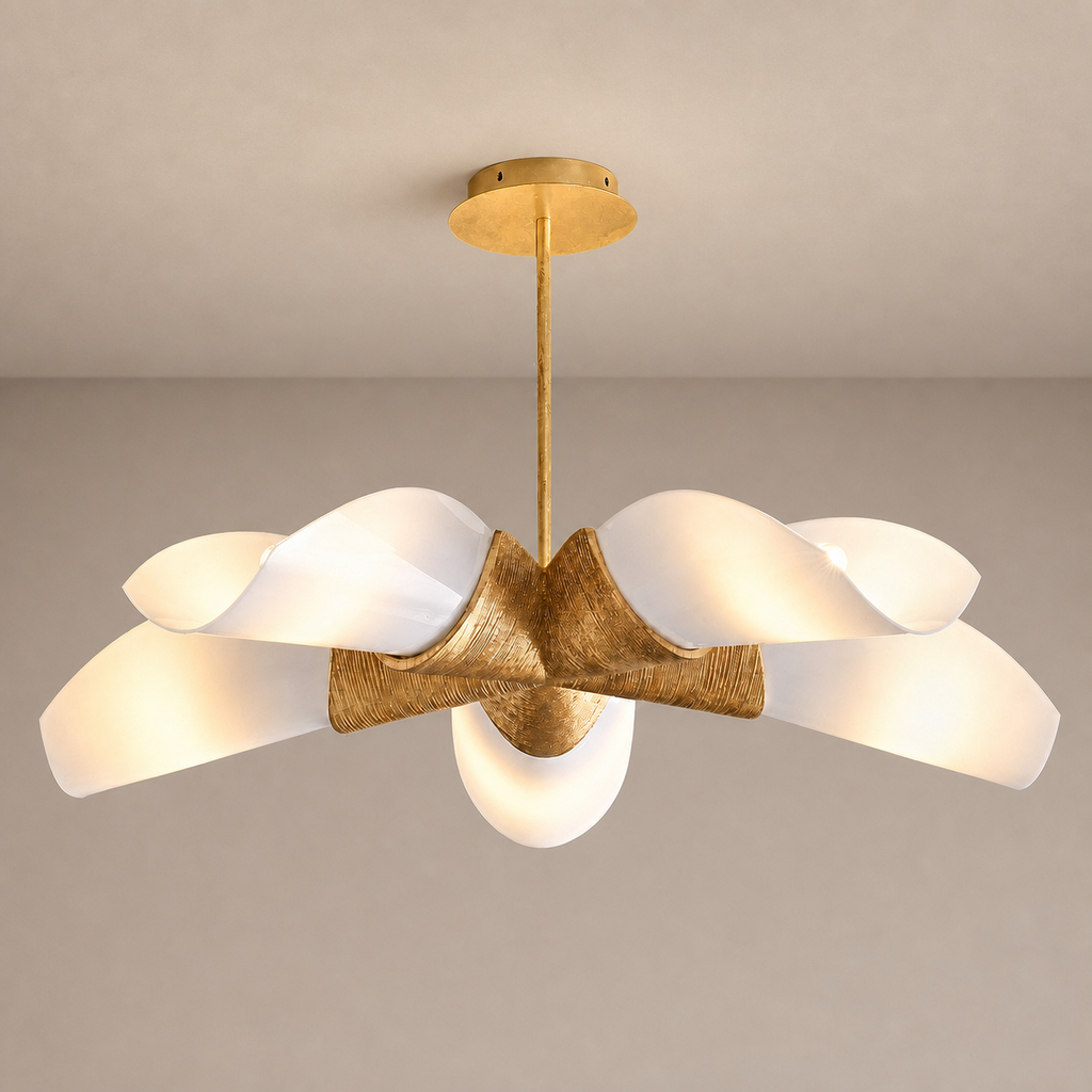 Gold Leaf Acrylic Petal Chandelier - 01 01-hero-product