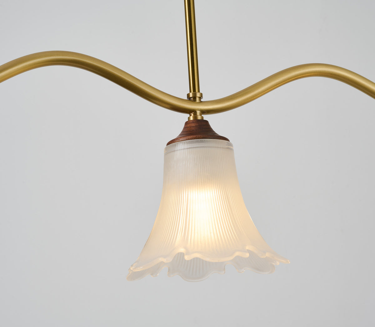 Elorayne Ruffled Glass Linear Chandelier supplier real product detail photograph 3