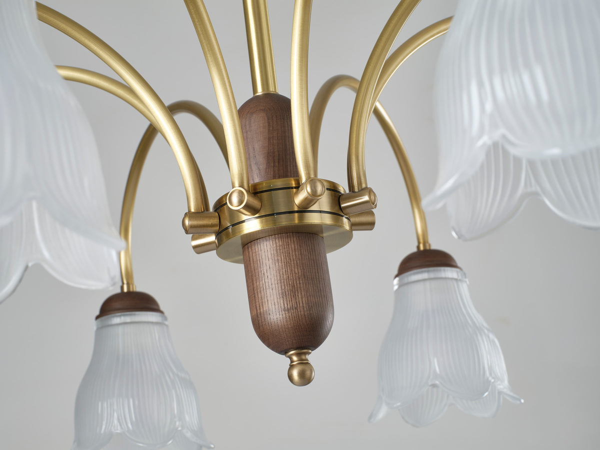 Cloveraine Fluted Petal Glass Chandelier supplier real product detail photograph 3