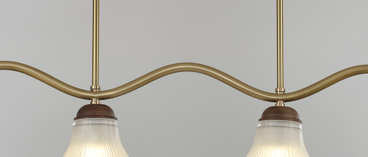 Cloveraine Linear Chandelier supplier real detail 3: Wave rail and twin suspension-rod junctions