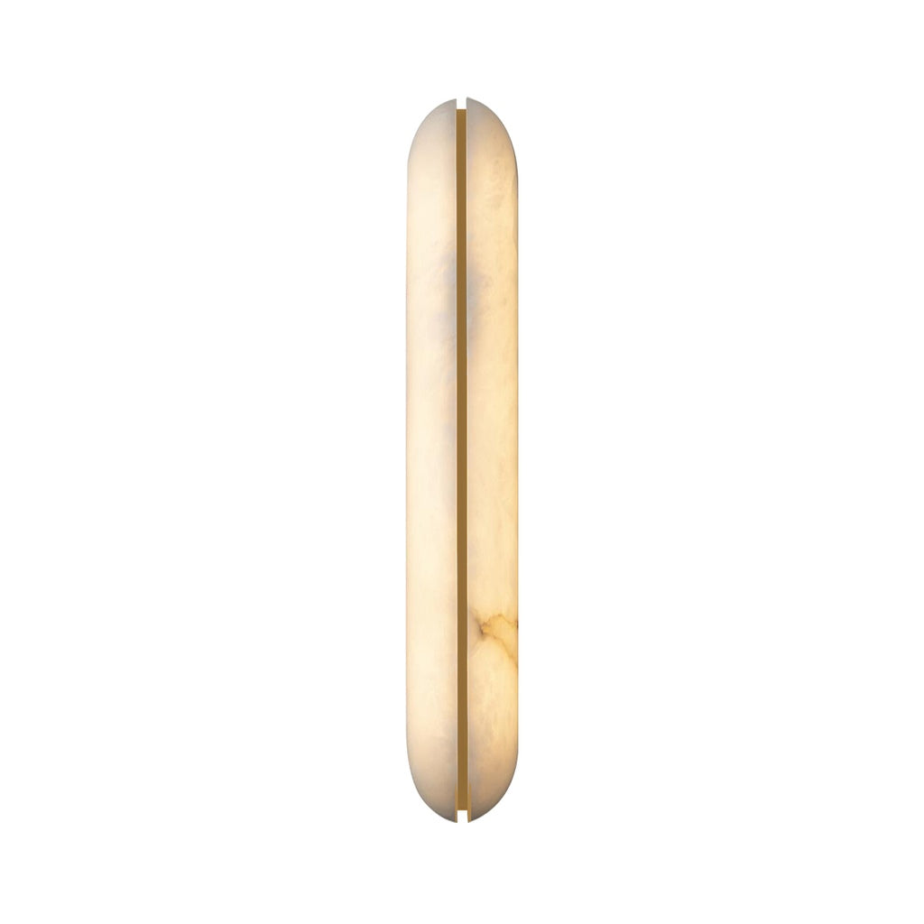 Large slim capsule wall sconce in Natural Copper on white
