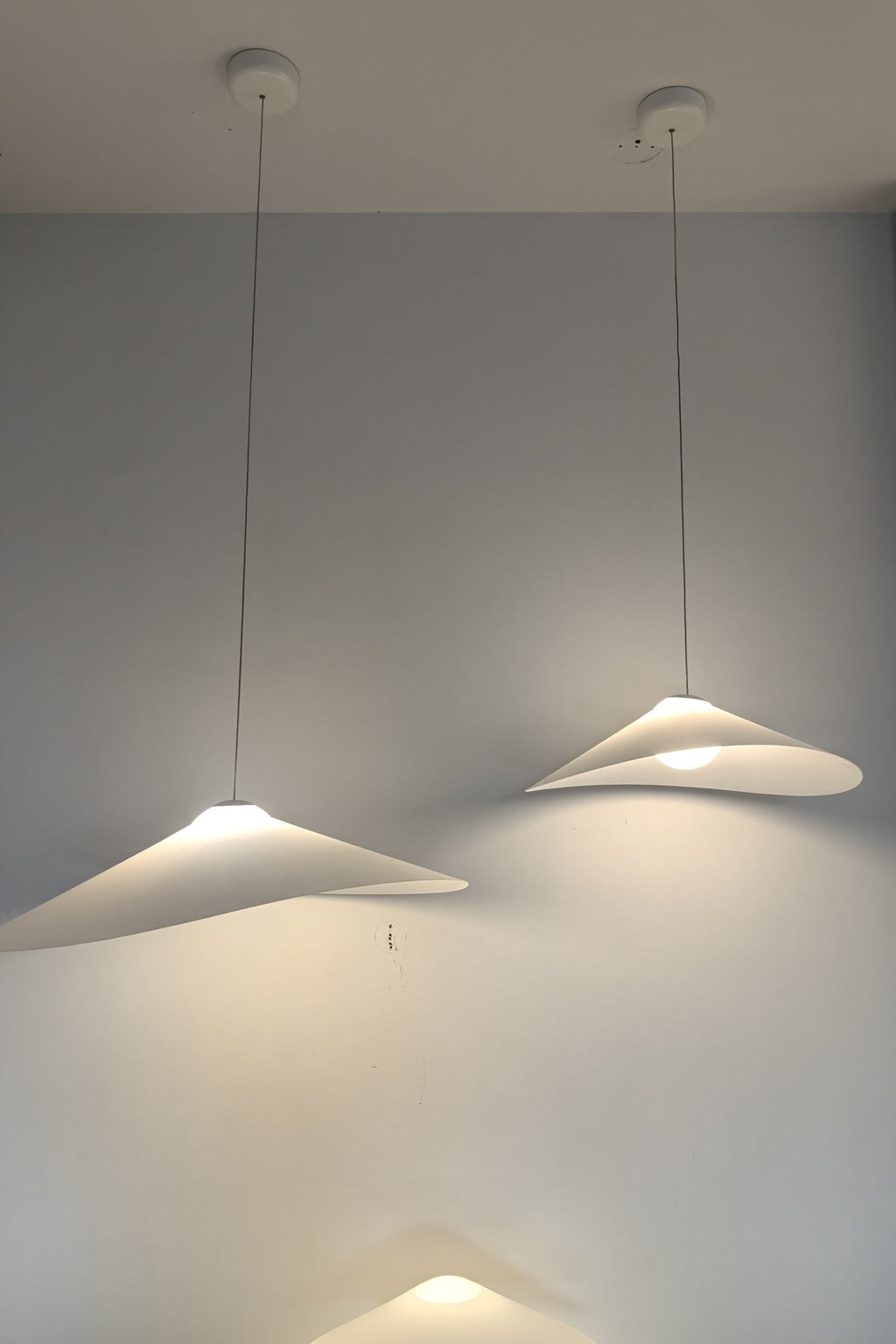 Velaire Sculptural Wing Pendant Light two pendant sizes real factory photograph