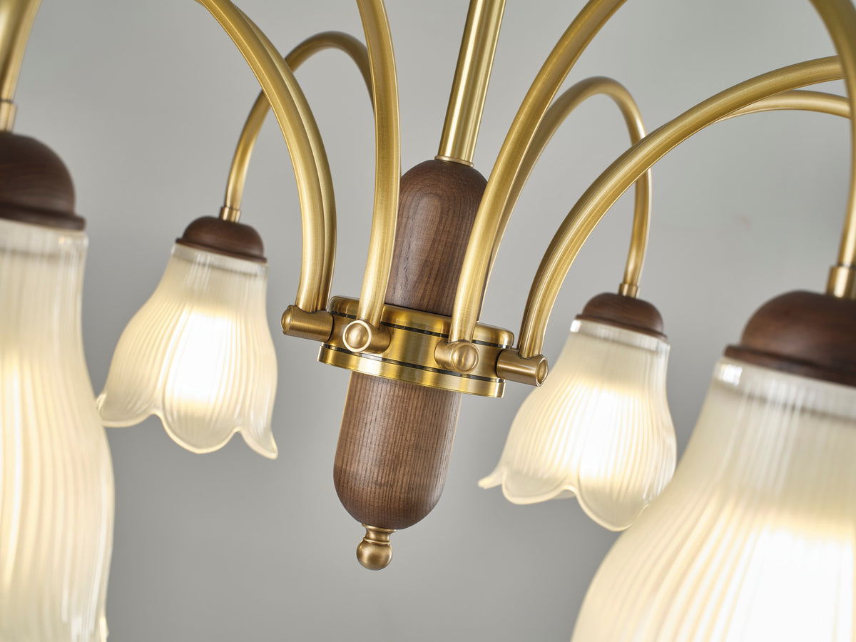 Cloveraine Fluted Petal Glass Chandelier supplier real product detail photograph 4