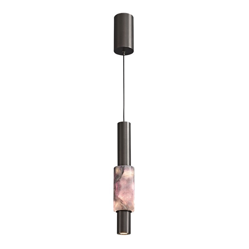 Modern Crystal Cylinder Pendant Light - 38 27-white-background-1