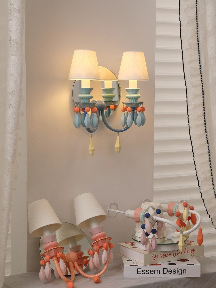 Pastel Ceramic Two-Light Wall Sconce real product view 2