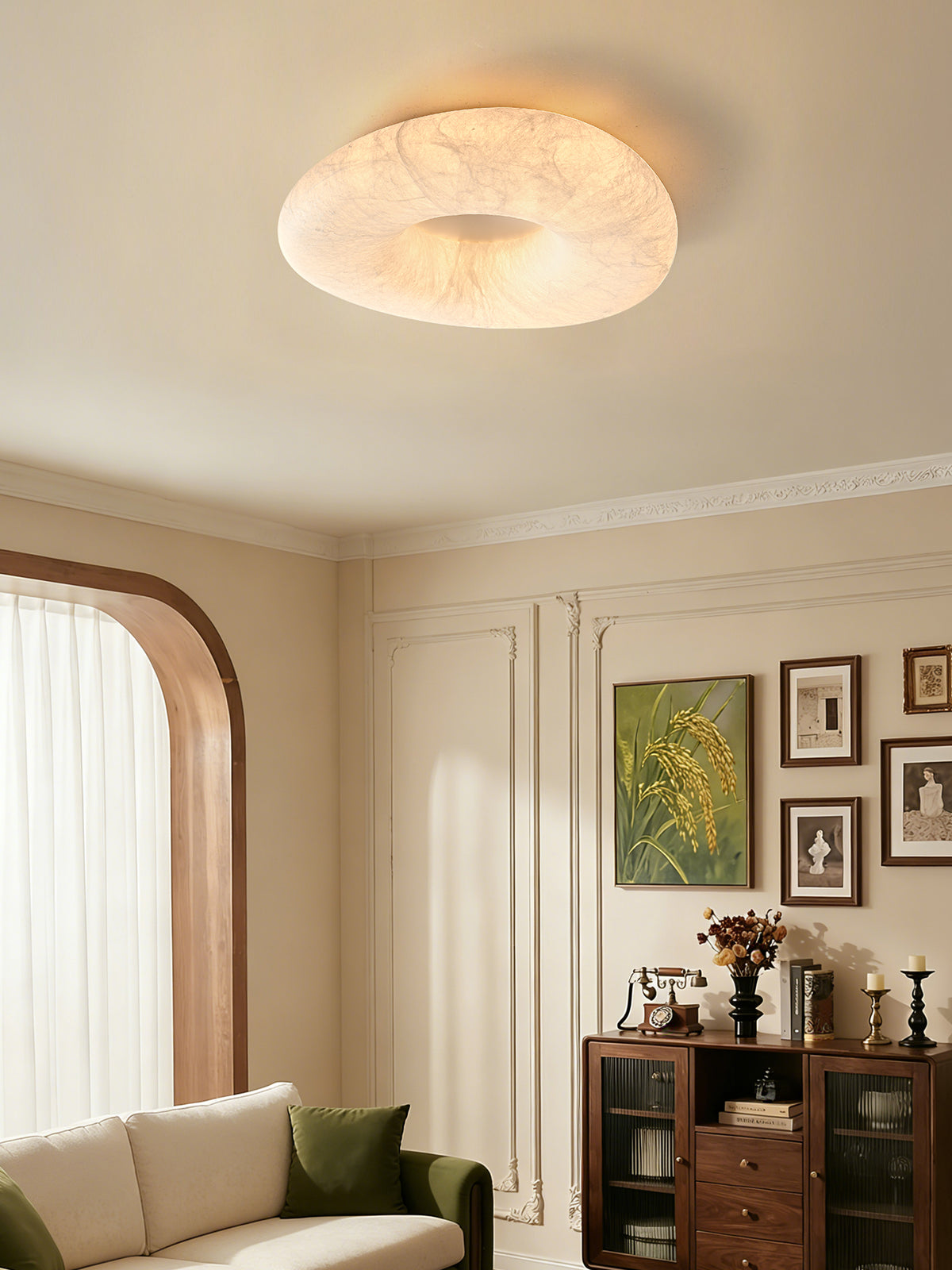 Original room scene 3 with halo silk ceiling light
