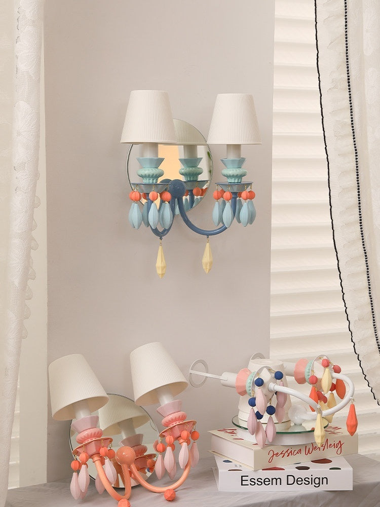 Pastel Ceramic Two-Light Wall Sconce real product view 3