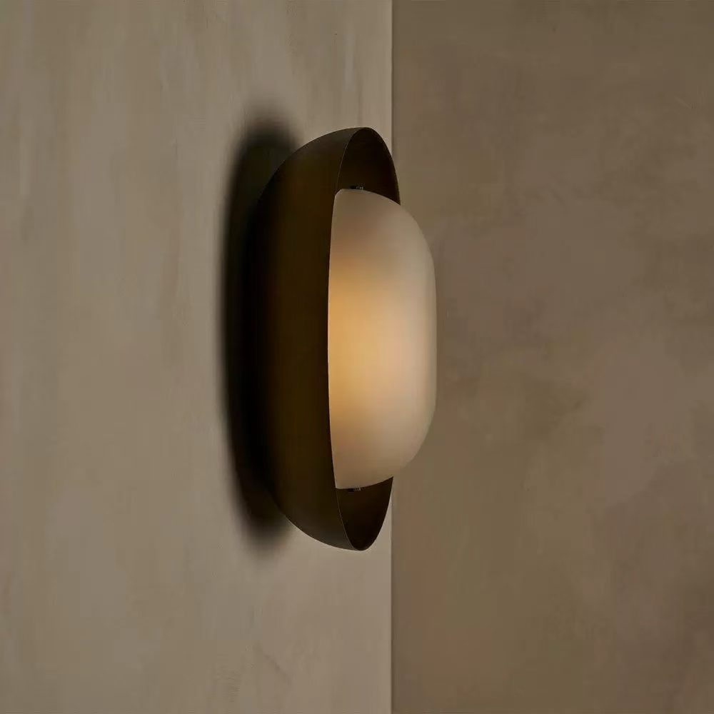 Dark Rounded Frame Wall Sconce source overall view 4