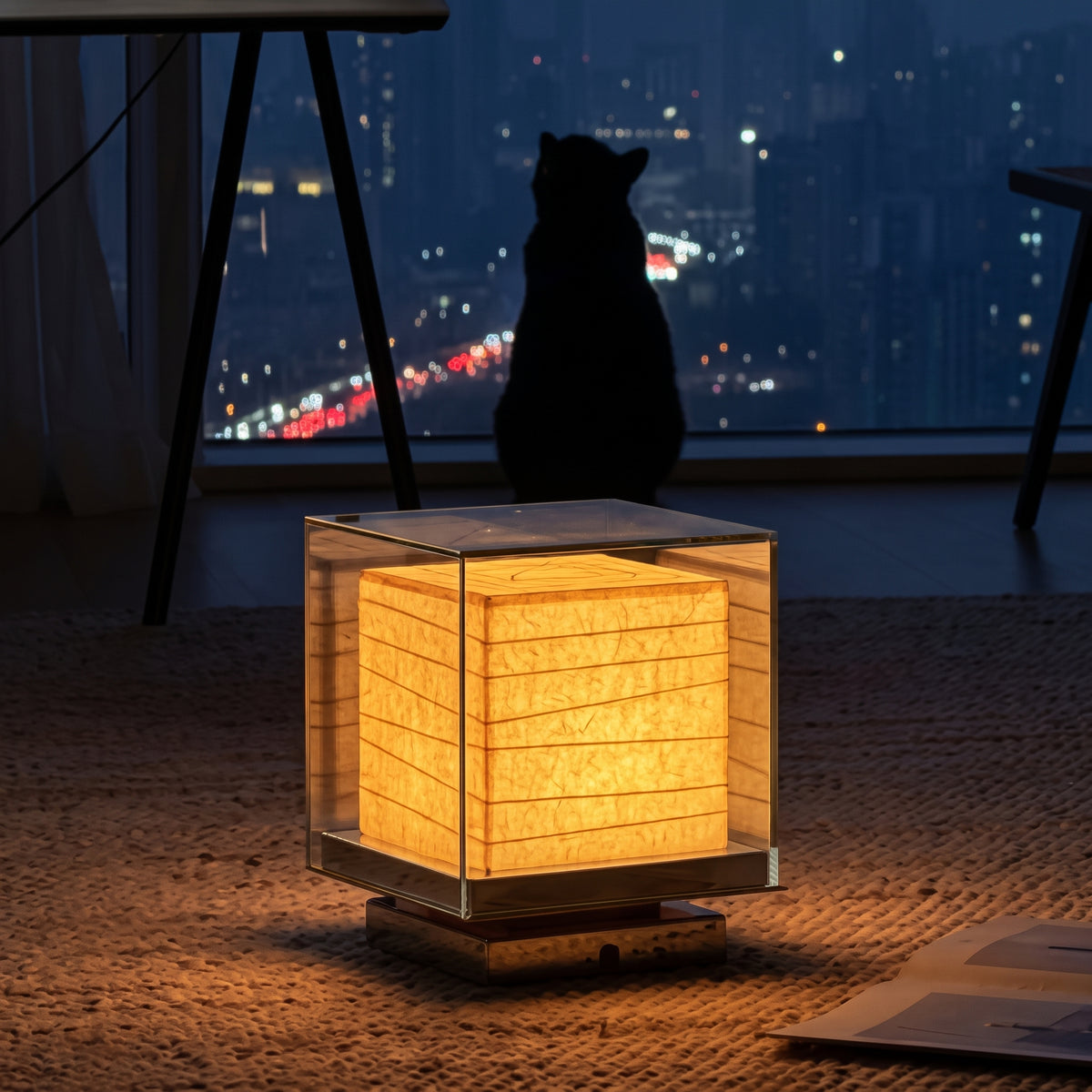 Modern Square Glass Table Lamp