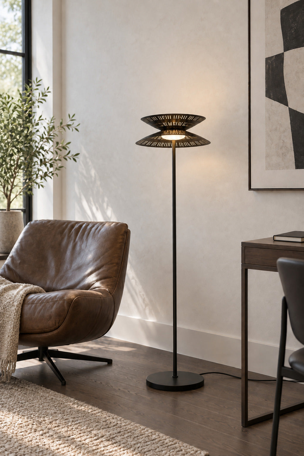 Black Coffee Asterune floor lamp in a contemporary office