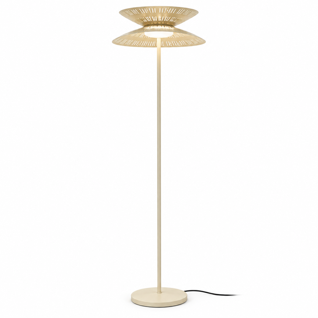 Cream Asterune floor lamp on a white background
