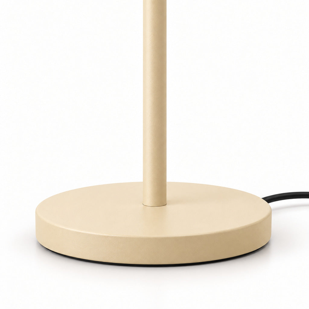 Asterune table lamp round base and power cord detail