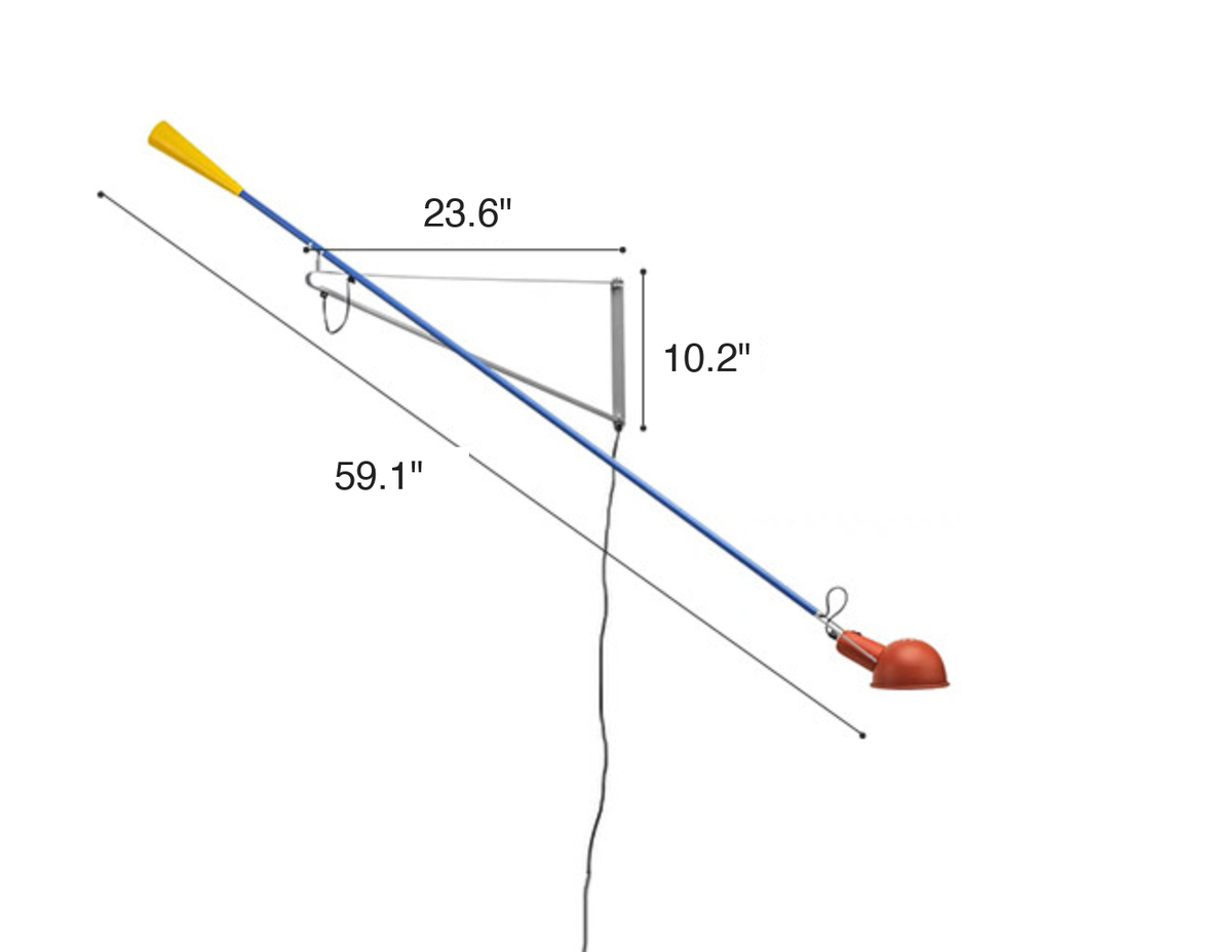 Chromatica Colorful Swing-Arm Wall Lamp Small dimensions - 59.1 in reach