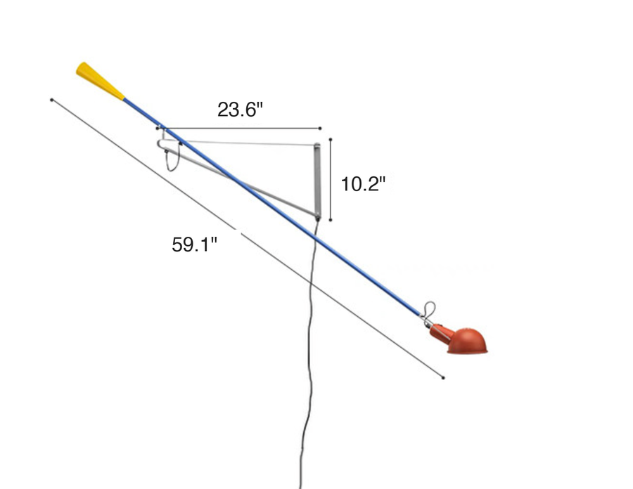 Chromatica Colorful Swing-Arm Wall Lamp Small dimensions - 59.1 in reach