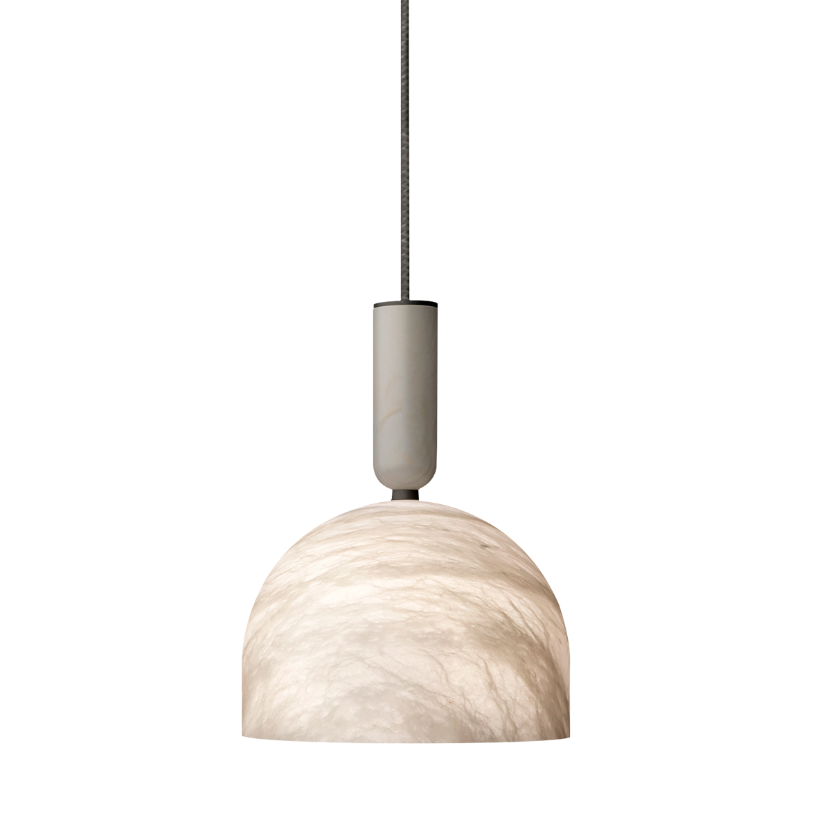 Modern Alabaster Dome Pendant Light in White - 00 main white background alabaster dome pendant