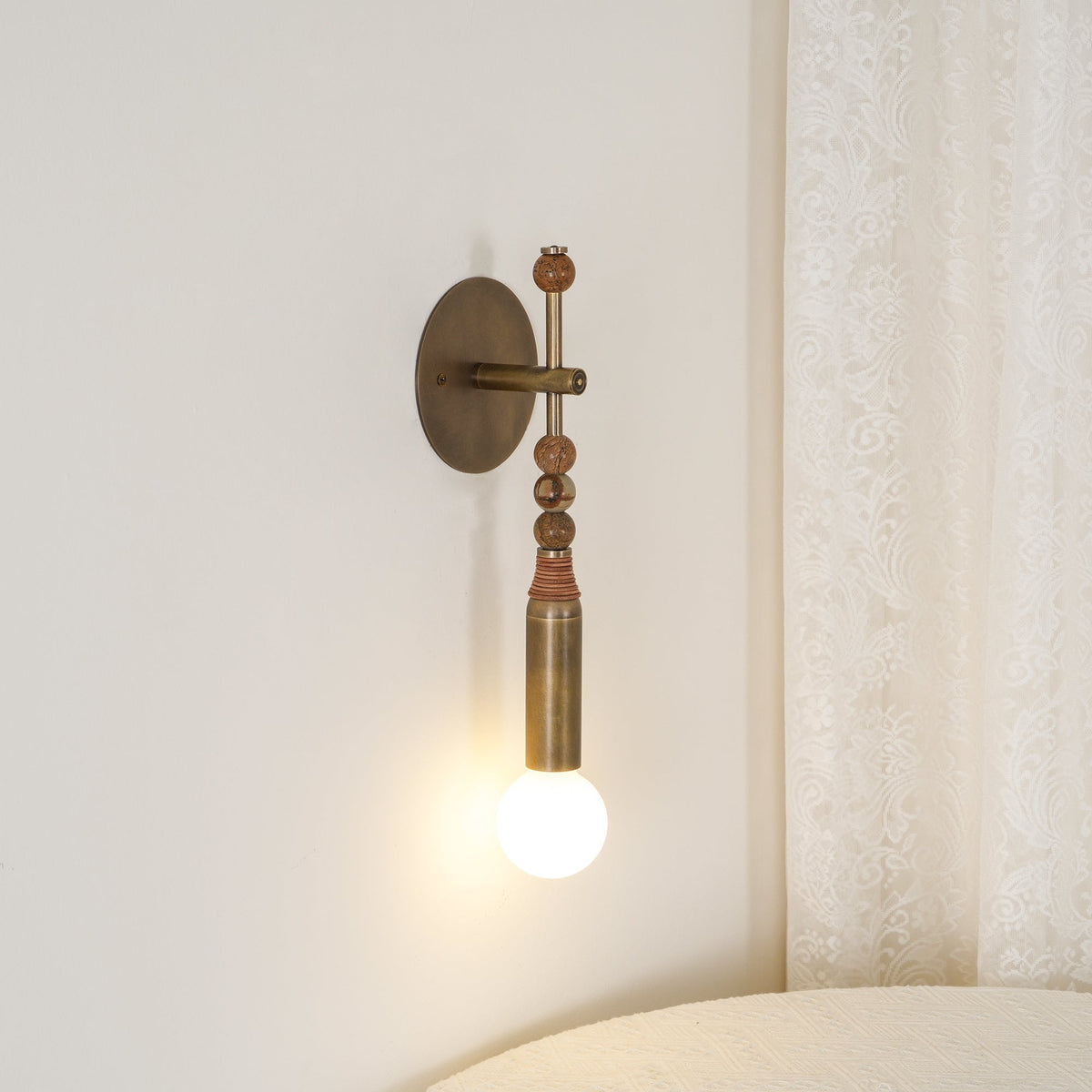 Toam Brass and Marble Wall Sconce — AL-ST0002 — product view 2