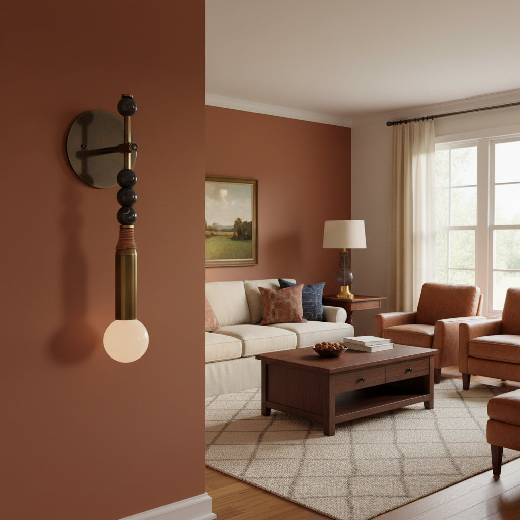Toam Brass and Marble Wall Sconce — AL-ST0002 — product view 3