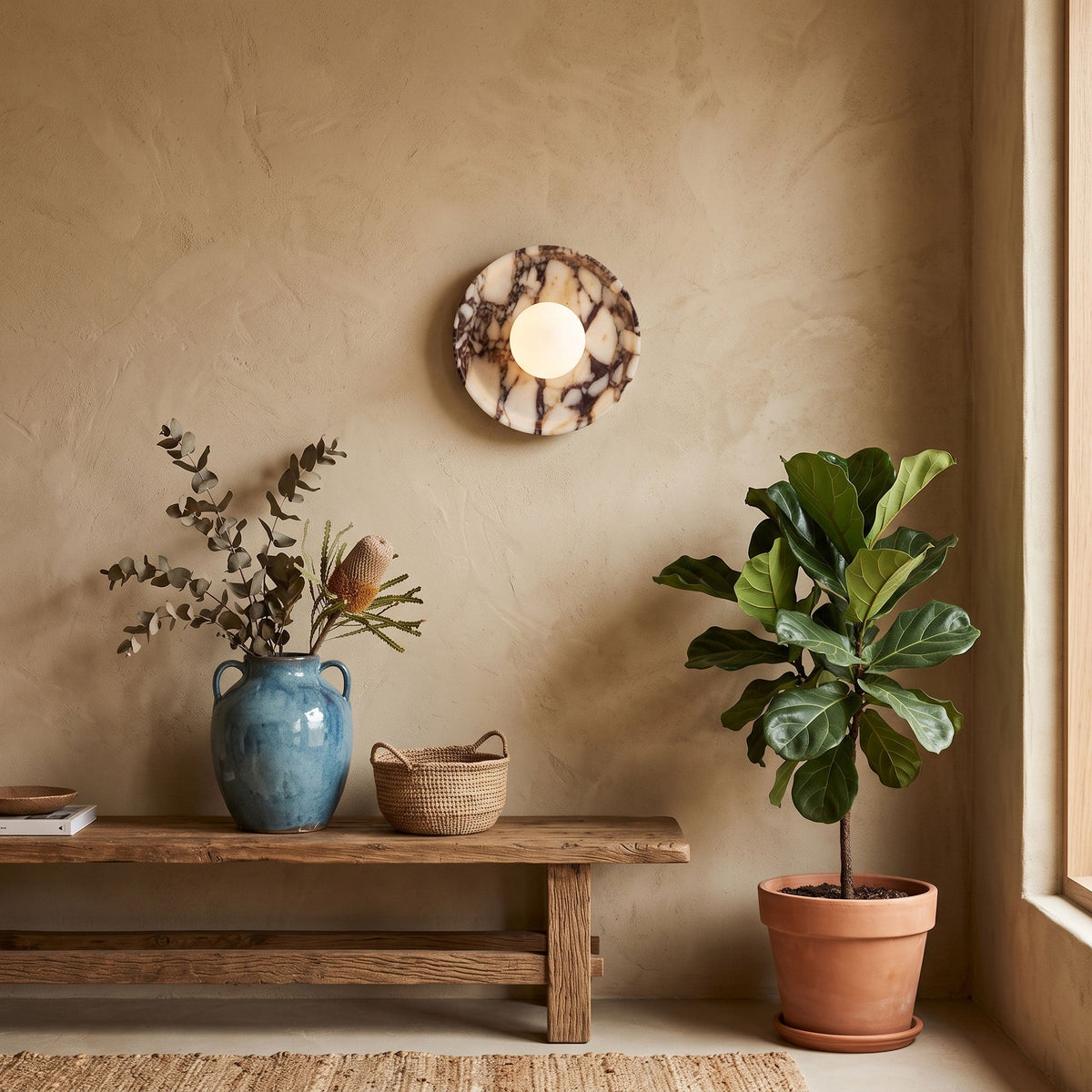Viola Marble Globe Wall Sconce — AL-ST0004 — product view 1