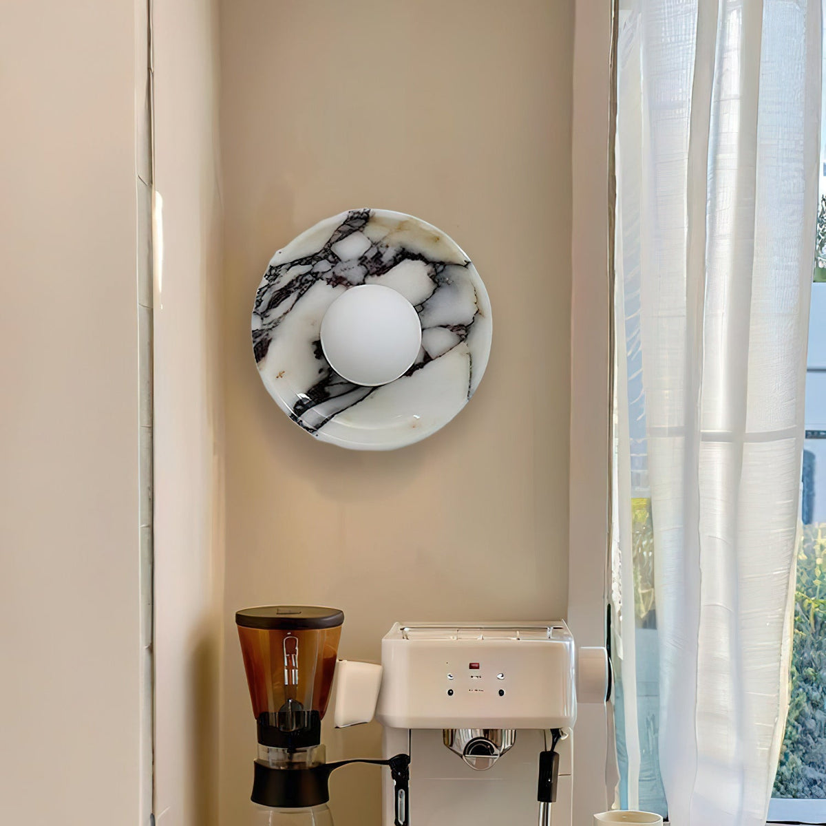 Viola Marble Globe Wall Sconce — AL-ST0004 — product view 2