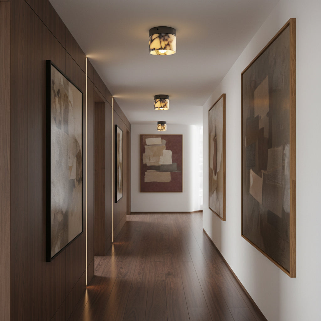 Minimalist Marble Round Ceiling Light — AL-ST0009 — product view 1