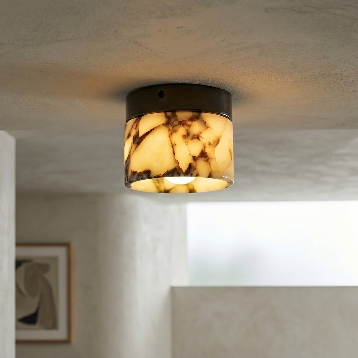 Minimalist Marble Round Ceiling Light — AL-ST0009 — product view 2