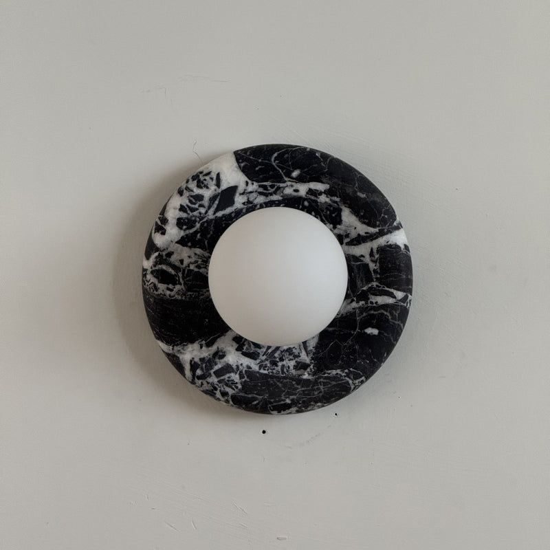 Orli Black Marble Globe Wall Sconce — D 20cm x H 20cm / ∅ 7.9″ x H 7.9″; Black Z25