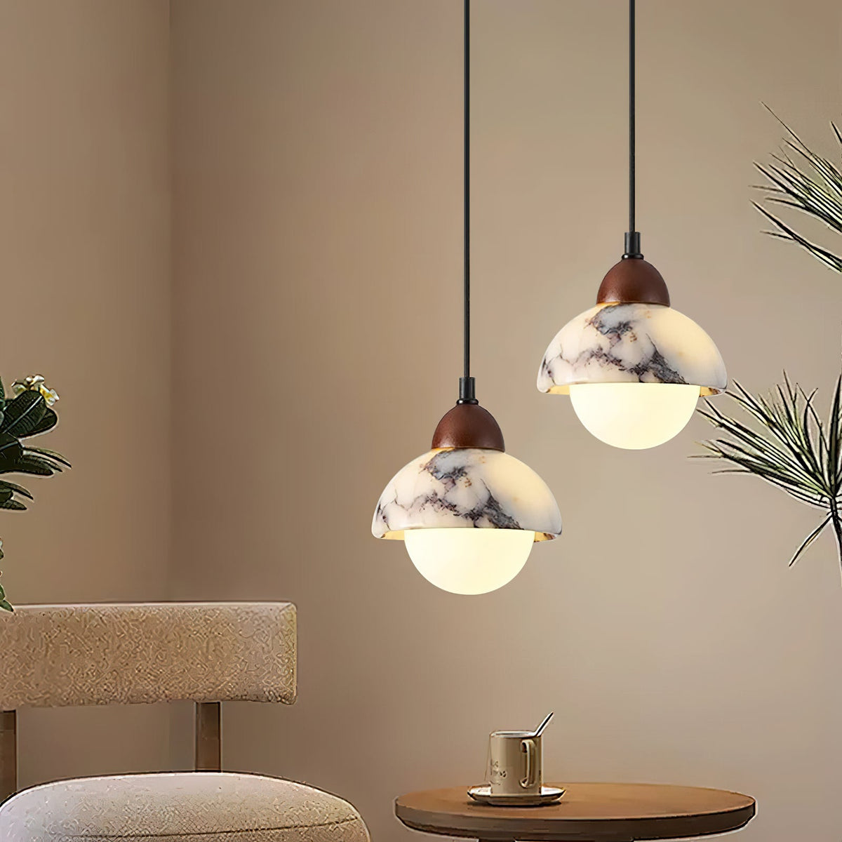 Polaris Mid-Century Marble Pendant Light — AL-ST0014 — product view 1
