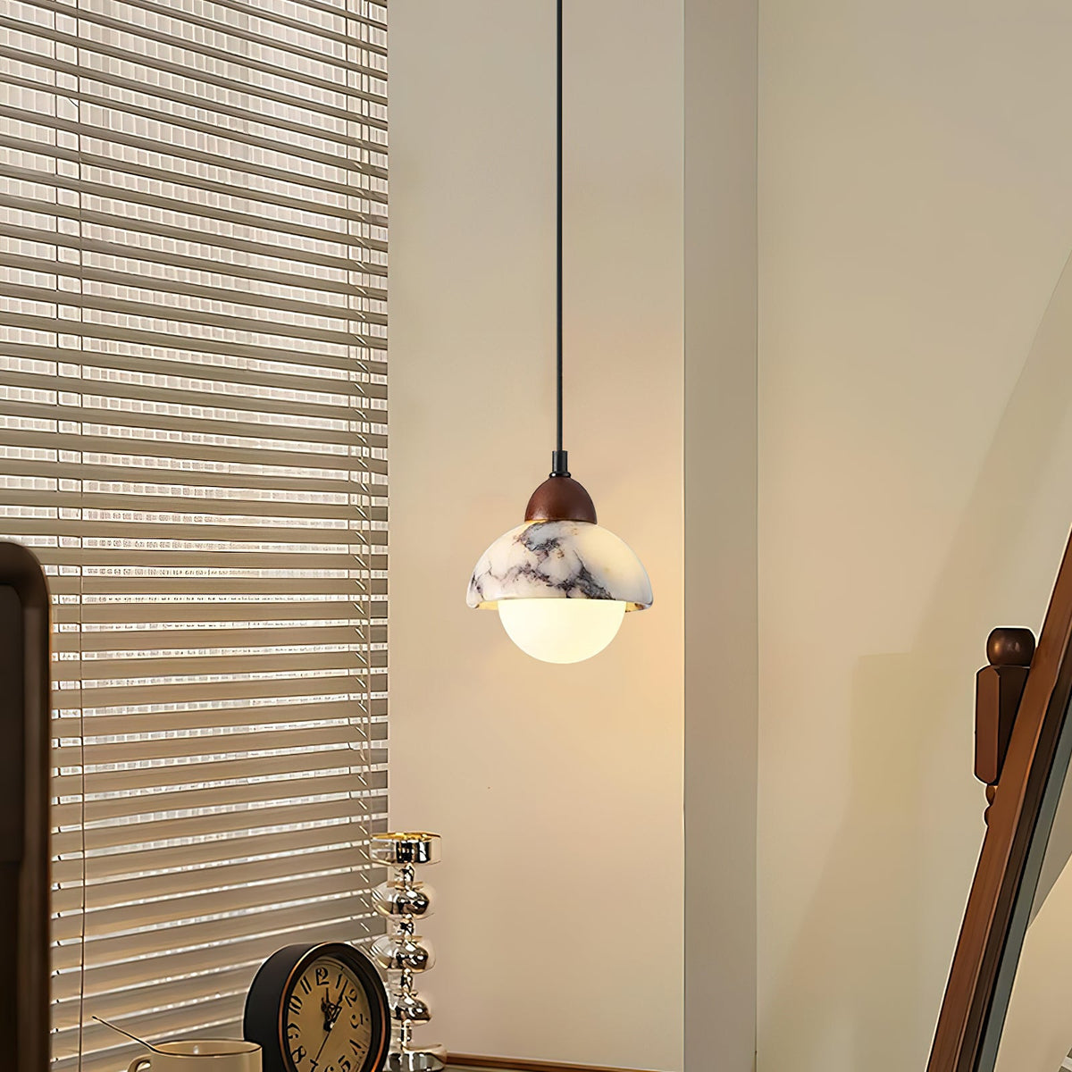 Polaris Mid-Century Marble Pendant Light — AL-ST0014 — product view 2