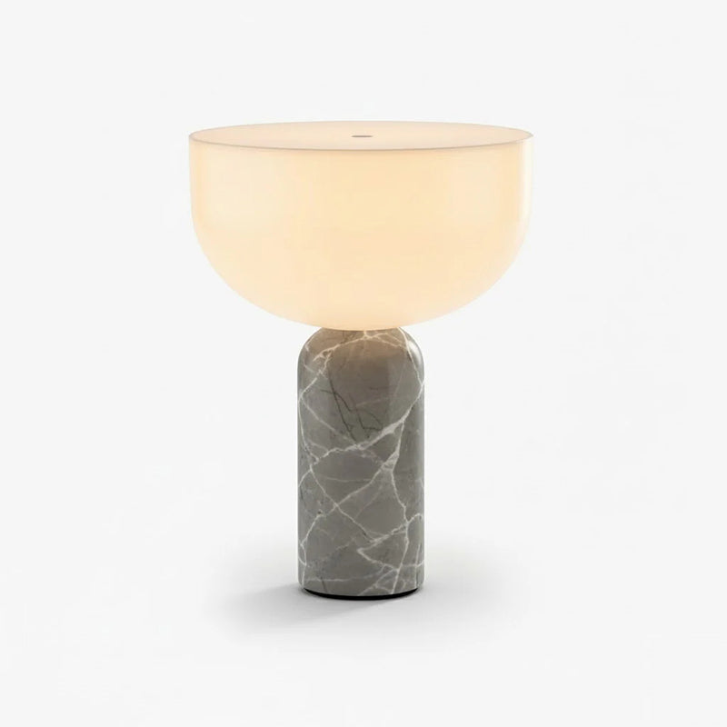 Kizu Marble Rechargeable Table Lamp — D 18cm x H 24cm / ∅ 7.1″ x H 9.4″ (warm light); Grey; Touch