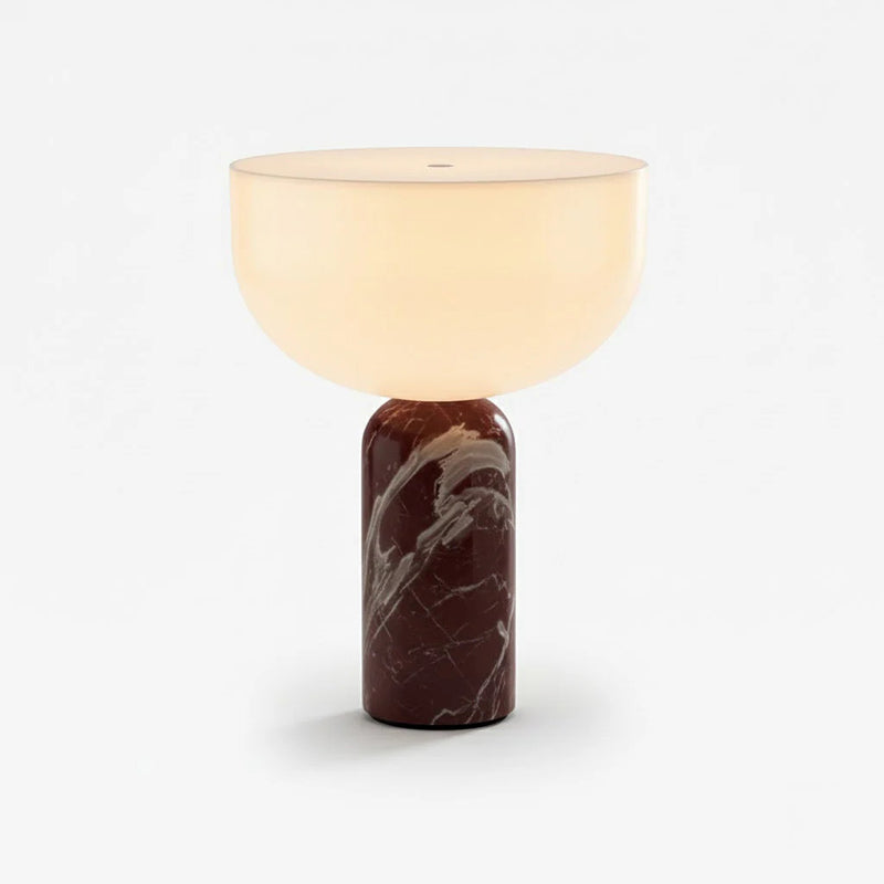 Kizu Marble Rechargeable Table Lamp — D 18cm x H 24cm / ∅ 7.1″ x H 9.4″ (warm light); Purple Red; Touch